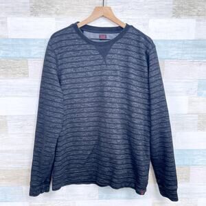 Grayers Heathered Striped Sweatshirt Gray Casual Comfort Lounge Mens Large